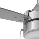 Honeywell Ceiling Fans Berryhill, 48 Inch Ceiling Fan with Color Changing LED Light, Pull Chain, Dual Mounting Options, 3 Dual Finish Blades, Reversible Airflow - 51857-01 (Brushed Nickel) Honeywell Ceiling Fans