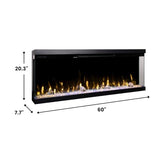 Modern Ember Aerus Skyline 60 Inch Linear Multi-Sided 3D Smart Electric Fireplace - 1,000+ Flame & Ember Bed Color Combinations, Fully or Partially Recessed | Alexa/WiFi Enabled - Remote Included Modern Ember