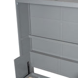 Merax Queen Size Murphy Bed Wall Bed with Closet and Wardrobe Storage for Bedroom,Gray Merax