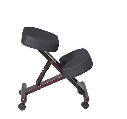 Office Star KC Series Ergonomically Designed Adjustable Knee Chair with Memory Foam Padding and Casters, Mahogany Finish Wood Base Office Star Products