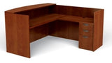 Offices To Go L Shaped Reception Desk W/Drawers W/Transaction Top 71" W X 30" D X 42" H Reception Return 42" W X 24" D X 42" H - American Espresso Offices To Go