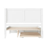 AFI Canyon Queen Farmhouse Solid Wood Platform Bed with Footboard & Twin XL Trundle, White AFI