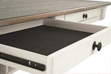 Signature Design by Ashley Bolanburg Farmhouse Counter Height Dining Room Table, White & Brown Signature Design by Ashley