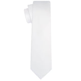 KissTies 4PCS Ties For Men White Solid Tie Wedding Neckties + 1 Gift Box KissTies