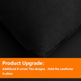 TAIMIT Queen Size Comforter Set - 7 Pieces, Bed in a Bag Bedding Sets with All Season Soft Quilted Warm Fluffy Reversible Comforter,Flat Sheet,Fitted Sheet,2 Pillow Shams,2 Pillowcases,Black TAIMIT