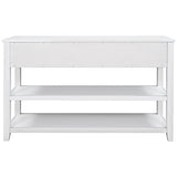 Mid-Century Console Table Modern Solid Wood Frame Sofa Table with 2 Tier Open Shelves and 3 Top Storage Drawers Entryway Table for Living Room Hallway Foyer, Easy Assembly Knocbel