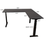 Stand Up Desk Store Crank Adjustable Height L-Shaped Standing Desk with Steel Frame (Black Frame/Black Top, 72" Wide) S Stand Up Desk Store