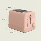 bella 2 Slice Toaster, 6 Setting Shade Control w Reheat, Cancel, Bagel & Defrost Buttons, Removable Crumb Tray, Anti Jam & Auto Shutoff, Auto Centering Guides & Cord Wrap, 900 Watt, Blossom BELLA