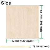 36 Pack Basswood Sheets 1/8 inch,12"x12"x1/8" Plywood Sheets,3mm Basswood for Laser Cutting,Laser Engraving Blanks,Thin Natural Unfinished Wood for Crafts,Wood Burning,Scroll Saw Cutting Ninekong