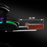 Czlolo Gaming Chair, Racing Style RGB LED Lights Gaming Chairs for Adults and Kids, Lumbar Massager Gamer Chair, High Back Reclining Computer Chair with Footrest and Headrest (Black/Red) Czlolo