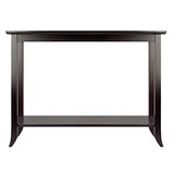 Winsome Genoa Console Table with Glass Top and Shelf, 40-Inch, Espresso, for Living Room, Hallway, or Entryway Winsome