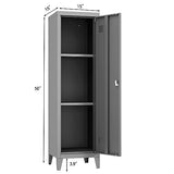 MIOCASA Metal Cabinet Home Office Storage Cabinets with Doors and Shelves Lockable 3 Door File Cabinet Organizer Coat Lockers for Kids (Grey) MIOCASA