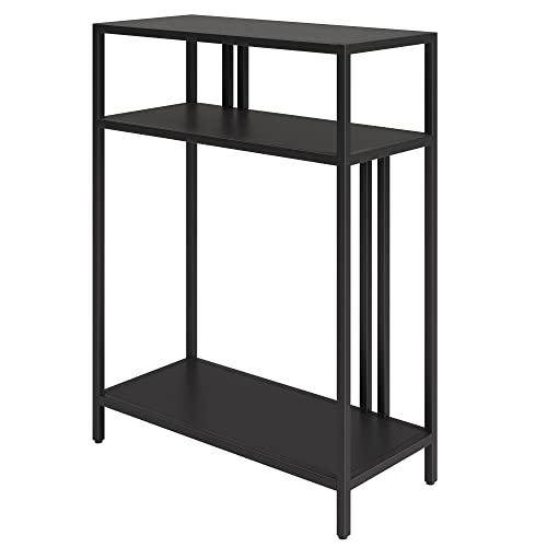Henn&Hart 22" Wide Rectangular Console Table with Metal Shelves in Blackened Bronze, Entryway Table, Accent Table for Living Room, Hallway Henn&Hart