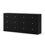 Pemberly Row 3PC Engineered Wood Dresser and Nightstands Bedroom Set in Black Pemberly Row