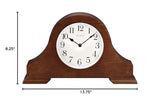 Bulova B1931 Sturbridge Brown Cherry Hardwood Tambour Shape Decorative Mantel and Table Top Clock with Cream Dial and Metal Spade Hands Bulova
