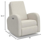 Storkcraft Santa Monica Power Recliner Swivel Glider (Dune Basketweave) – Effortless Electronic Power Recline, USB-A & USB-C Charger STORKCRAFT