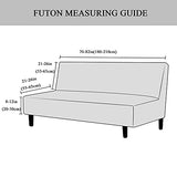 Stretch Futon Cover Armless Sofa Slipcover Foldable Sofa Bed Covers with Elastic Bottom, Machine Washable (Dark Blue) Sokamore