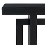 HZSSDTKJ Contemporary Console Table with Industrial-Inspired Concrete Wood Top, Versatile Buffet Sideboard, Extra Long Entryway Table for Entryway, Hallway, Living Room, Foyer, Corridor (Black-01) HZSSDTKJ