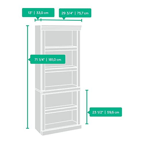 Sauder Heritage Hill Library/Book shelf, L: 29.80" x W: 12.99" x H: 71.26", Classic Cherry finish Sauder