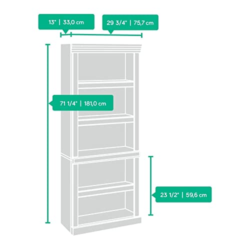 Sauder Heritage Hill Library/Book shelf, L: 29.80" x W: 12.99" x H: 71.26", Classic Cherry finish - WoodArtSupply