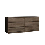 Tvilum Scottsdale 6 Drawer Double Dresser, Truffle Tvilum