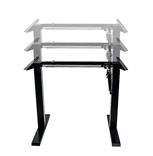 ErgoMax Black Height Adjustable Crank Desk Frame, Tabletop Not Included, 48.56 Inch Max Height Ergomax