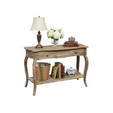 Austerity Rustic Console Table, 42 Inch with Curved Legs, Scalloped Edges, and Lower Shelf in Driftwood Finish - Natural and White Textured Antique Look Home Décor by Alaterre Furniture Alaterre Furniture
