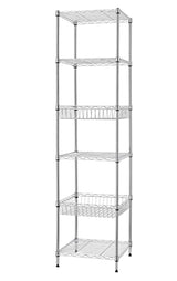 Finnhomy Heavy Duty 6 Tier Wire Shelving Unit with Wheels 18x18x72-inches 6 Shelves Storage Rack Thicken Steel Tube, Adjustable Shelving Rack for Finnhomy