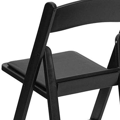 Flash Furniture Hercules Series Folding Chair - Black Resin - 4 Pack 800LB Weight Capacity Comfortable Event Chair - Light Weight Folding Chair, 4-LE-L-1-BLACK-GG - WoodArtSupply