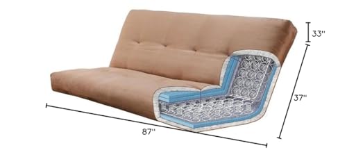 Kodiak Furniture Washington Queen Size Futon Frame with Storage Drawers - Wood Futon Frame with Mattress Included in Charcoal Gray Color Kodiak Furniture