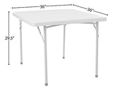 Office Star Resin Sqaure Multipurpose Table with Collapsible Legs, Indoor Outdoor Use for Banquets, Picnics, and Parties, 36 Inch, Square Office Star