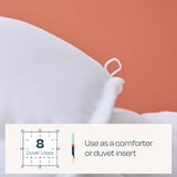Linenspa White Down Alternative Comforter and Duvet Insert, for King Size Bed – All-Season Comforter with Box Stitch and 8 Duvet Loops – Bedding for Kids, Teens, and Adults Linenspa