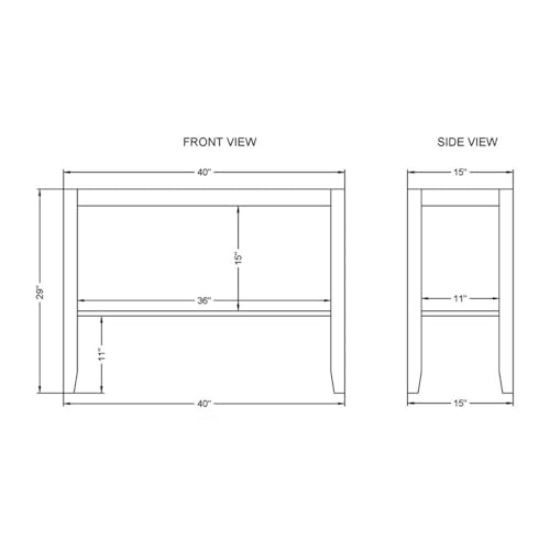 Alaterre Furniture Newport Living Room Collection – 40" Rustic Industrial Sofa or TV Console Table with Faux Concrete Top, Lower Shelf and Light Amber Wood Frame (Concrete Gray) Alaterre Furniture