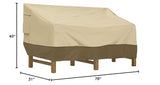 Classic Accessories Veranda Water-Resistant 76 Inch Deep Seated Patio Sofa/Loveseat Cover, Patio Furniture Covers Classic Accessories