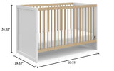 Storkcraft Calabasas 3-in-1 Convertible Crib (White with Driftwood) – GREENGUARD Gold Certified, Fits Standard Crib Mattress, Converts to Toddler Bed, Modern Style, Easy 30-Minute Assembly Storkcraft