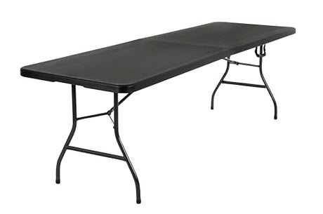 COSCO Fold-in-Half Banquet Table w/Handle, 8ft, Black Cosco