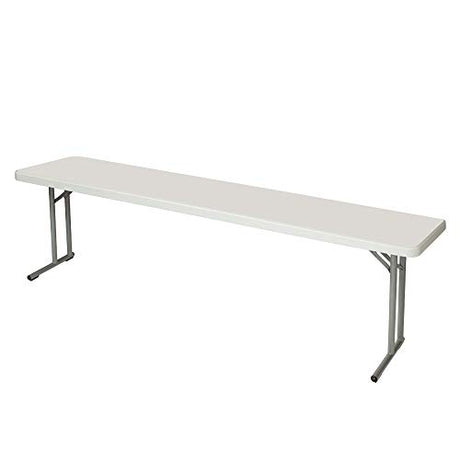 OEF Furnishings OEFBT-SEM1896 Commercial-Grade Premium Industrial Seminar Folding Table with Thick Blow-Molded Top and 16-Gauge Cantilever Steel Legs (Seminar, 18" × 96", Speckled Gray Top) OEF Furnishings