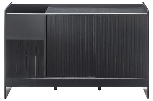 Crosley Furniture Arden Mid Century Record Storage Console Turntable Stand, Vinyl Storage Up to 315 Records, Black Crosley Furniture