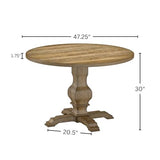 Roundhill Furniture Havre 5-Piece Dining Set, Pedestal Round Table with 4 Stylish Chairs, Oak Roundhill Furniture
