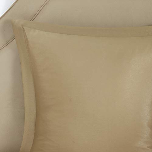 Madison Park Essentials Brystol 24 Piece Room in a Bag Faux Silk Comforter Jacquard Paisley Design Matching Curtains Down Alternative Hypoallergenic All Season Bedding-Set, Queen(90"x90"), Brown Madison Park