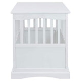Casual Home Wooden Decorative Indoor Kennel Dog Crate End Table Night Stand Furniture with Lockable Gate for Medium Pets Up to 25 Pounds, White Casual Home