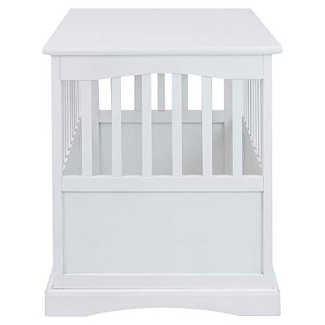 Casual Home Wooden Decorative Indoor Kennel Dog Crate End Table Night Stand Furniture with Lockable Gate for Medium Pets Up to 25 Pounds, White Casual Home