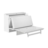 AFI, Northfield Queen Murphy Bed Chest with Mattress, Storage Drawer and Built-in USB Charger, White AFI