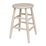 International Concepts 24-Inch Scooped Seat Stool, Unfinished IC International Concepts