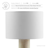 Modway Zenith Travertine Stone Pillar Table Lamp in Travertine Modway