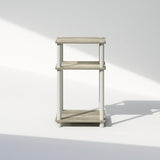 Furinno Just 3-Tier Turn-N-Tube Open Storage Nightstand, 1-Pack, Plastic Poles, Sonoma Oak/White Furinno