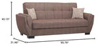 Sweet Home Stores AIR 95" Convertible Sofa Bed with Storage, Firm, Fabric, 3 Seater, Upholstered Sleeper Sofa Couch, Futon for Living Room, Brown-112 Sweet Home Stores