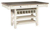 Signature Design by Ashley Bolanburg Farmhouse Counter Height Dining Room Table, White & Brown Signature Design by Ashley