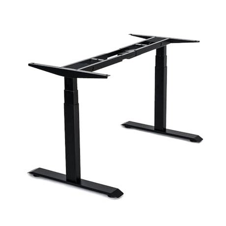 VWINDESK VJ201-S3 Electric Height Adjustable Sitting Standing Desk Frame Only/Sit Stand - Dual Motors 3 Segment Motorized Desk Base Only,Black VWINDESK