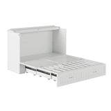 AFI, Southampton Murphy Bed Chest Queen with 6" Mattress, Storage Drawer & Built-in USB Charger, White AFI